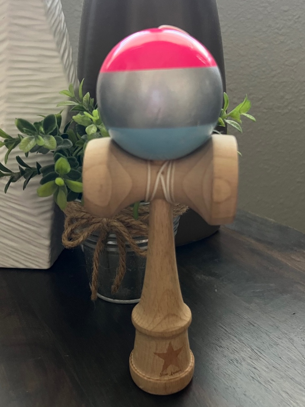 SUPER KENDAMA Pink Blue Japanese Wooden Toy